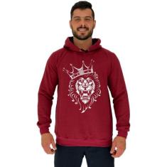 Blusa Moletom Tradicional Com Touca MXD Conceito Lion King, Bordô, G, 
