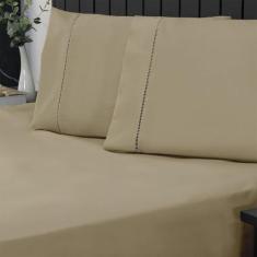 Jogo de Cama King Percal 400 Fios Ponto Palito 03 Peças, Antiácaro, An