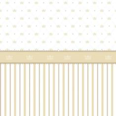 Papel De Parede Dourada Com Coroa Quarto Infantil Adesivo