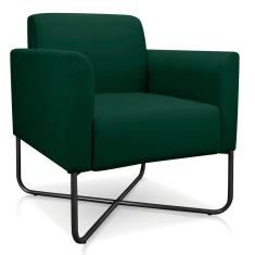 Poltrona Marisa Suede Verde Base X Industrial Preta