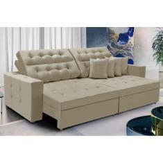 Sofá Texas 3.00m Retrátil E Reclinável - Bege