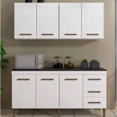 Cozinha Completa Atenas 7 Portas 3 Gavetas Kaiki Móveis - Branco