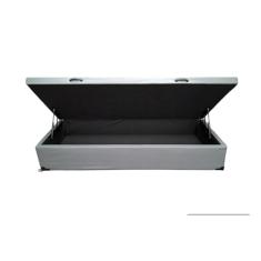 Cama Box Baú Solteiro Sintético Cinza Com Pistão A Gás - Imperium do Sono