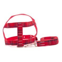 Kit 2 Guia Peitoral 25Mm Vermelha Camuflada 46Cm-51Cm Tam 4 - Nica pet