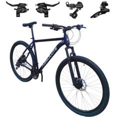 Bicicleta Aro 29 21v Absolute Nero 5 Câmbios e trocador Shimano, Azul,