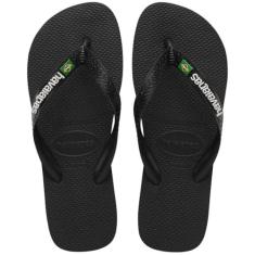 Sandalias Havaianas Brasil Logo Havaianas Adulto Unissex Preto/Preto 37/38