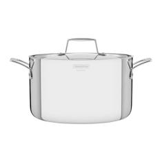 Caçarola Tramontina Grano Funda em Aço Inox Corpo Triplo com Tampa e Alças 24 cm 5,8 L