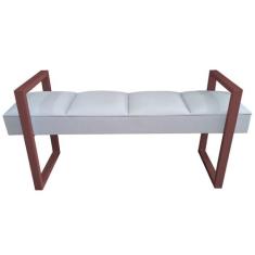 Recamier King Branco Base De Metal Marrom Sensations Módena - RBL