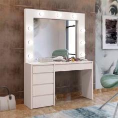 Penteadeira Camarim Berlim Plus Branco 5 Gavetas Mavaular Branco