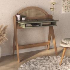 Escrivaninha Mesa Escritório com e Detalhe em Impressão Palha Juli 2 N