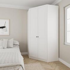 Guarda Roupa de Canto Closet Planejado com 6 Prateleiras Portas Americ