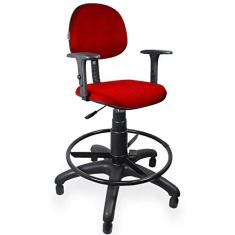 Cadeira Caixa Executiva Jserrano Vermelho com Braço Regulável - ULTRA Móveis