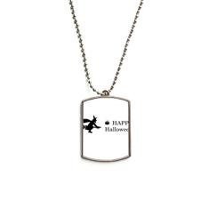 DIYthinker Colar de aço inoxidável com pingente de cachorro Happy Ghost Fear Halloween