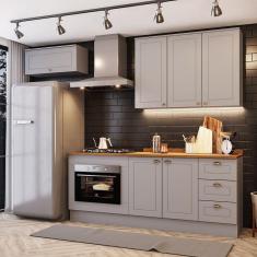 Cozinha Compacta Com Balcão Forno De Embutir Amy Casa 812 Cinza