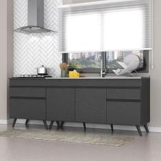 Kit 2 Balcões Gabinete Pia 150 cm e Cooktop 70 cm Veneza Multimóveis M