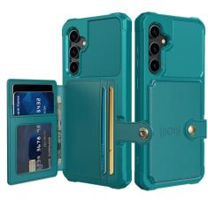 Capa carteira de couro para cartões magnéticos para Samsung Galaxy S23 S24 Ultra S22 Plus S21 FE A14 A54 A34 A24 Bolsa de bolso, verde, para Samsung A34 5G