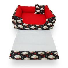 cama de cachorro médio até 12 kg cama pet+ tapetinho pra xixi lavável 