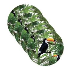 Sousplat Tucano Folhas - NSW, 4 Peças, Sem base