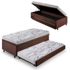 Bicama Box Baú Solteiro Com Colchão Ecoline D20 Ecoflex Suede Marrom 8