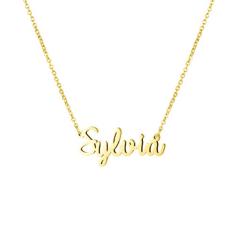 Awegift Colar com nome personalizado, banhado a ouro 18K, joia de presente para madrinha de honra para mulheres, Metal