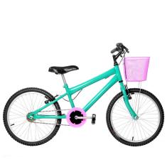 Bicicleta Infantil Feminina Aro 20 Natural Verde água