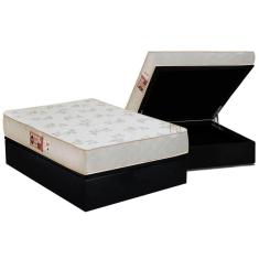 Kit Cama Box Baú Casal Sleep Max Relax D33 Suede Black 138x188 Colchões Colchões Castor