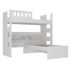 Beliche Infantil/juvenil Com Escrivaninha E Nichos Casatema Branco