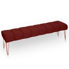 Recamier Estofada Casal Luxo Veludo Cor Marsala