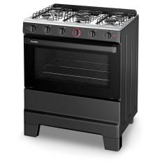 Fogão Esmaltec Ideal Super 5 Bocas Preto Com Acendimento Auto