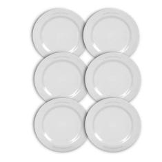 Jogo 6 Pratos Raso De Sobremesa 18Cm De Melamina