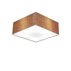Plafon Quadrado Md-3001 Cúpula Em Tecido 12/35x35cm Palha - Bivolt