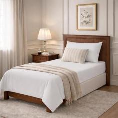 Lençol Solteiro 400 Fios 2 Peças 100% algodao - Rafaloro, Branco