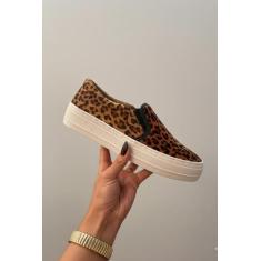 Tênis Slip on Feminino Casual Animal Print Onça - TENEHI, 36