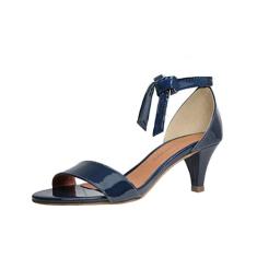 Sandália Troca Tira Salto Baixo Fino Luiza Sobreira Verniz Azul Marinho Mod. 2052-2