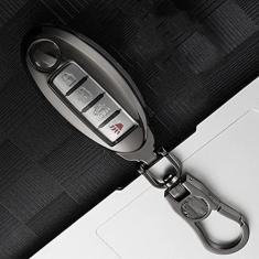 TPHJRM Porta-chaves do carro capa Smart Zinc Alloy Key, apto para nissan juke leaf micra k12 note patrol qashqai j11 j10, chave do carro ABS Smart Car Key Fob