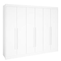 Guarda Roupa Casal 6 Portas 7 Gavetas - New Athos-Branco - Móveis D`Doro