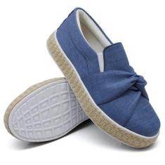 Tênis Dk Uze Shoes Slip On Com Elastico Tecido Sola Borracha Leve Feminino-Feminino