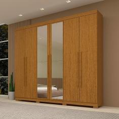 Guarda-roupa Casal 243,90cm 6 Portas com Espelho 100% Mdf Buganvílea Espresso Móveis Cinamomo