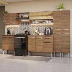 Armário de Cozinha Completa 293cm Rustic Emilly Madesa 03, Rustic