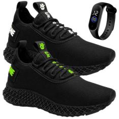 kit 2 Pares Tenis Masculino Esportivo Ultrabone Black Academia Caminha