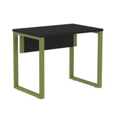 Mesa Escritório P25 TUB Pandin 90 cm (Larg) Tampo MDP Preto Pé Aço Tubular Verde Mirô