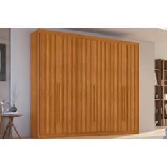 Guarda Roupa 6 Portas Ripadas E 6 Gavetas Atenas Cinamomo - Conquista