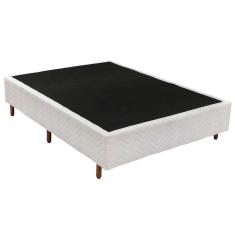 Cama Box Base Casal Universal Bordado White (138x188x25) - Polar