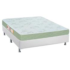 Cama Box Casal: Colchão Espuma Castor D33 Sleep Max + Base crc Courano White(138x188)