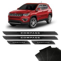 Kit Soleira Diamante Jeep Compass 2018 E Protetor De Porta - SPORTINOX