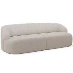 Sofá 4 Lugares Curvo Orgânico Para Sala Living 280cm Barolo L06 Bouclê Bege - Lyam Decor