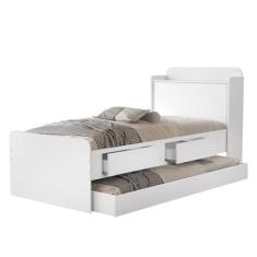 Cama Solteiro Tamires Com Gaveta Bau e Cama Auxiliar - Mini Me Artigos