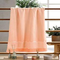 Toalha de Banho Velour Para Bordar Bella Liso 70x140cm Salmão Dohler