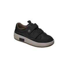 Tênis Infantil Masculino Ortopé Bliss Teen Tecido Fecho Duplo Preto