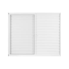 Janela de Alumínio Veneziana 100x150cm 3 Folhas 1 Fixa com Vidro Liso Soft Plus MGM Branco